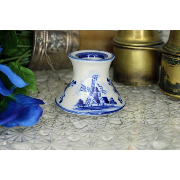 Set of Two Nobel Ban Delft Blue Candle Stick Holders - Picture 10 of 13